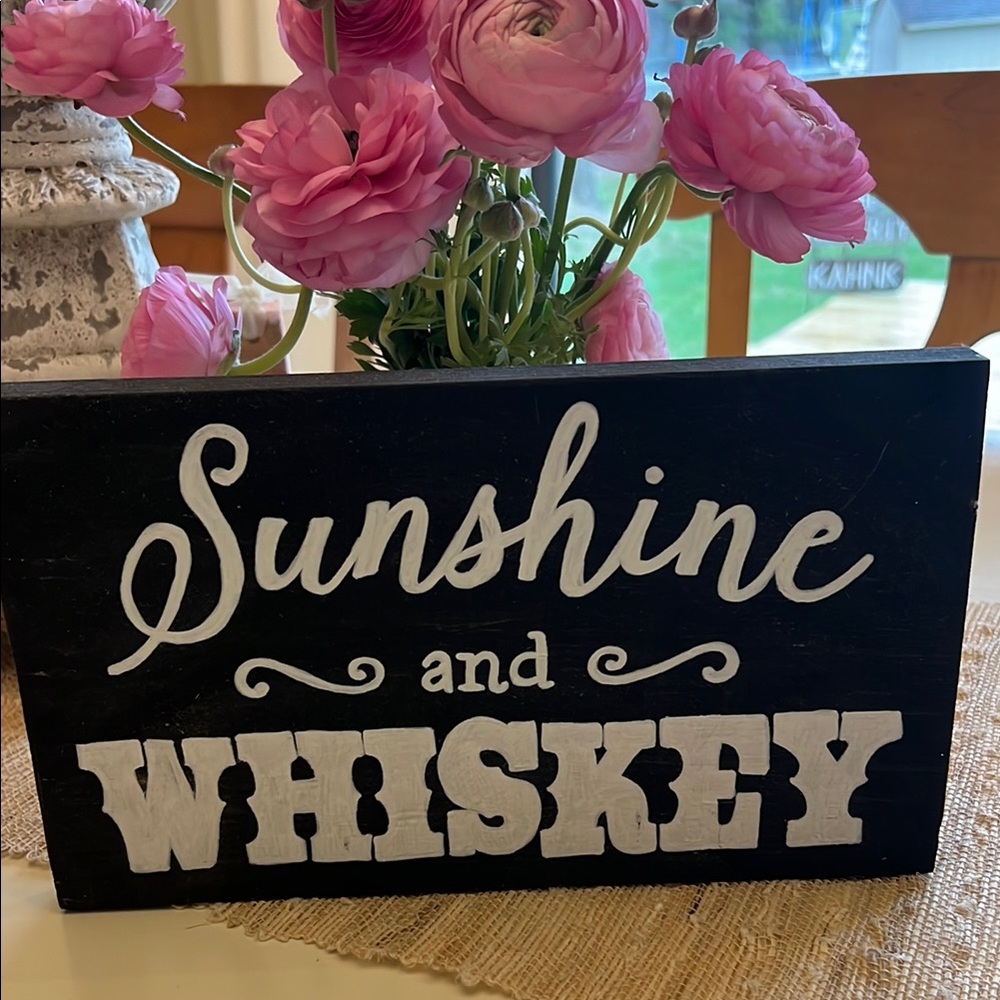 Black and White 'Sunshine and Whiskey' Sign